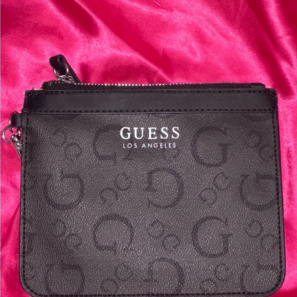 Guess Black Monogram Zip Pouch
